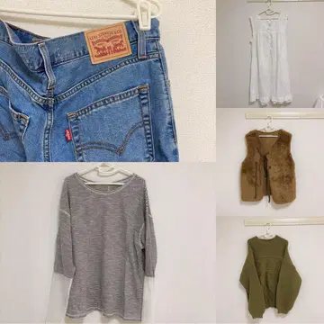 내추럴 세트 Levi's 데님 팬츠와 여성용 패션 세트