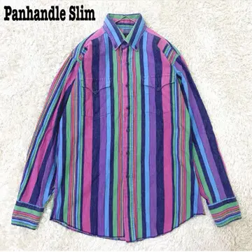 Panhandle Slim 스트라이프 웨스턴 버튼 다운 셔츠 USA XL