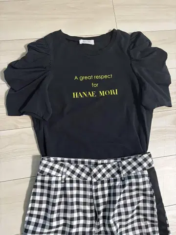 셀포드 HANAE MORI 퍼프 슬리브 T셔츠 블랙