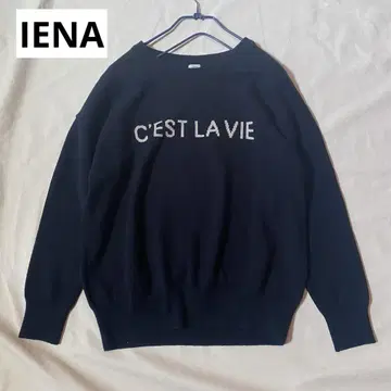 이에나 C'EST LA VIE 로고 니트 풀오버 블랙 원사이즈