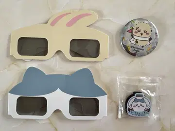 치이카와 파크 3D 안경 하치와레 토끼 배지 랏코 쿠라스시 마그넷