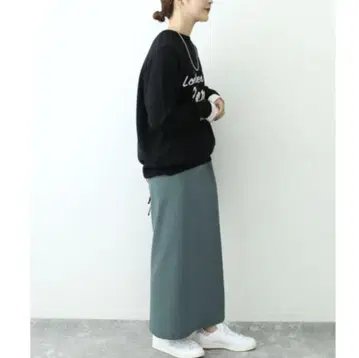 SLOBE IENA 슬로브 이에나 트리코트 리브 타이트 스커트 그린