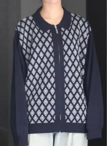 TTT MSW 23ss DIAMOND KNIT POLO Navy