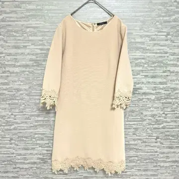 클리어 레이스 원피스 베이지 M 사이즈 결혼식 파티 경사