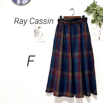 9809-1 레이 카즌 Ray Cassin 체크 무늬 롱 스커트 F