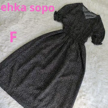 [새상품급] ehka sopo 퍼프 슬리브 꽃무늬 원피스 허리밴딩 루즈핏