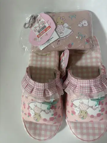 아오키 미사코 x 시마무라 마론 크림 에코백 & 룸슈즈 세트 미사용품