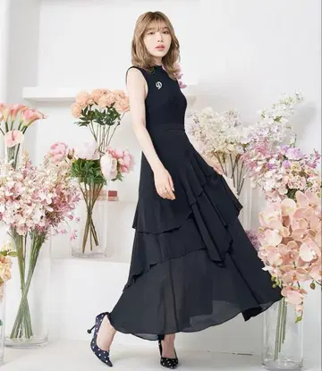 Darich 도킹 프릴 롱 원피스