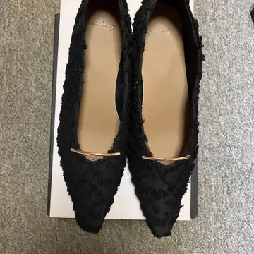 블랙 장식 펌프스 26.0cm 힐 3cm