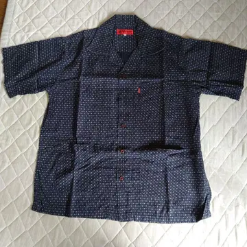 EVISU YAMANE 네이비 반팔 셔츠 38