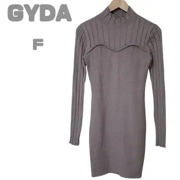 GYDA 베어 디자인 니트 타이 원피스 올리브 가을/겨울
