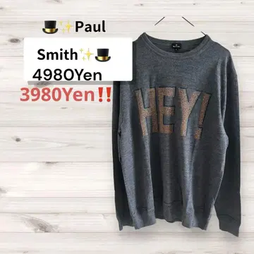 새상품급 Paul Smith HEY! 그레이 스웨터 니트 L 사이즈