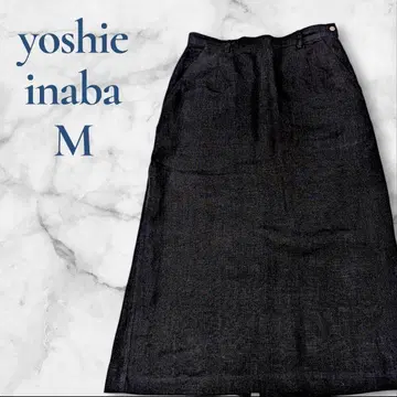 요시에 이나바 yoshieinaba 박스 타이트 스커트 대나무 소재 블랙