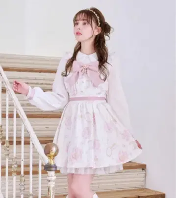 LIZLISA 주얼리 패턴 원피스 화이트