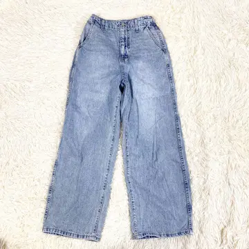 와이드 데님 청바지 심플한 디자인 M 사이즈