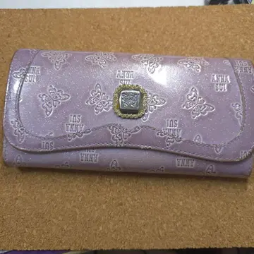 ANNA SUI 나비 무늬 장지갑 퍼플