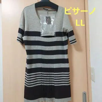 [ 미사용 새상품 하자품 ] PISANO 스트라이프 U넥 반팔 튜닉