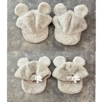 미키 귀도리 모자 2개 세트