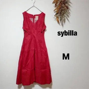 [ sybilla ] 레드/슬리브리스 롱 원피스/V넥/성인/여름/