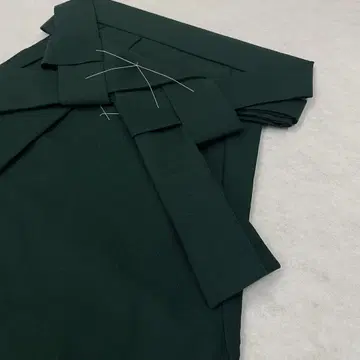울 여자 하카마 다크 그린
