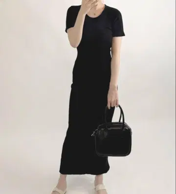 리브 니트 롱 원피스