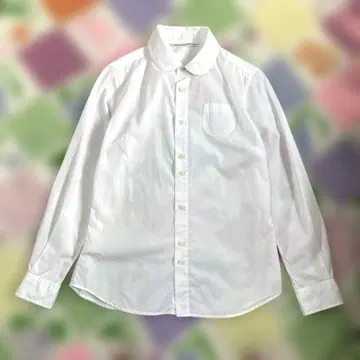 그랑마마도터 둥근 카라 코튼 셔츠 심플 화이트