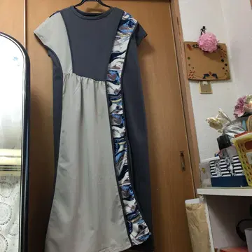 컬러 블록 반팔 티셔츠 원피스