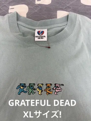 초레어 XL! 그레이트풀 데드 자수 베어 T셔츠 GRATEFUL DEAD