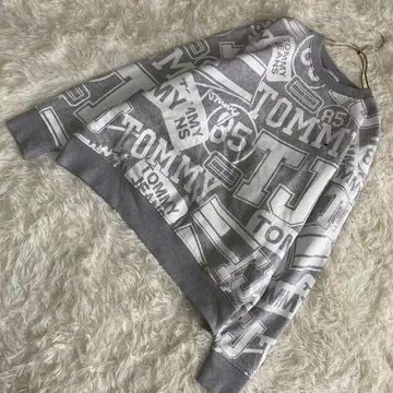 TOMMY JEANS 올 패턴 맨투맨 그레이 S 캐주얼 오버 사이즈