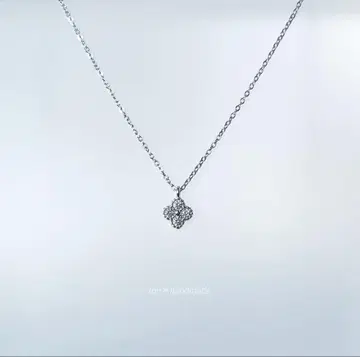 작은 클로버 목걸이 써지컬 스테인리스 실버 925 남성용 페어