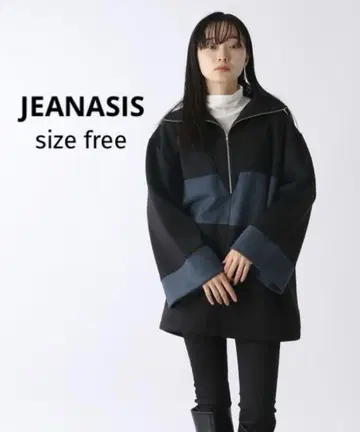JEANASIS 지나시스 종이상자 스웨이드 도킹 하이 ZIP 풀오버