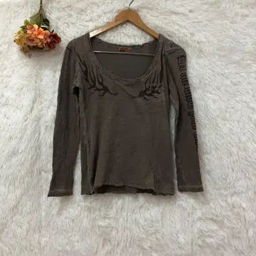 인피니티 백 프린트 락 롱 T [ M ] 그런지 데미지