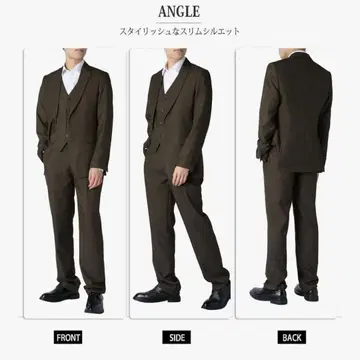 브라운 쓰리피스 수트 L 웨딩 사진