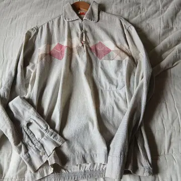 50s New Yorker 긴팔 셔츠 풀오버 다이아 무늬 빈티지