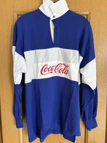 90s 코카콜라 레어 라거 셔츠 피케 셔츠 파랑