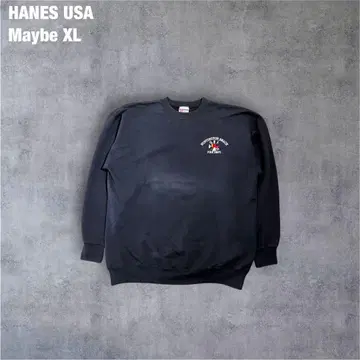 Hanes USA Fire Dept 스웻셔츠 네이비 XL 상당