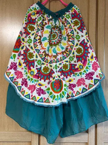 차이하네 만다라 패턴 롱 스커트