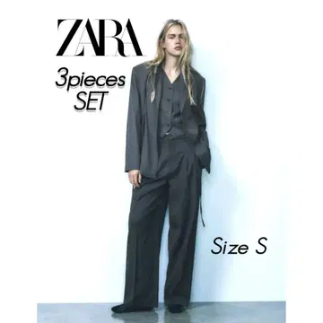 ZARA 여성용 수트 셋업 + 베스트 다크 그레이 스트라이프 S