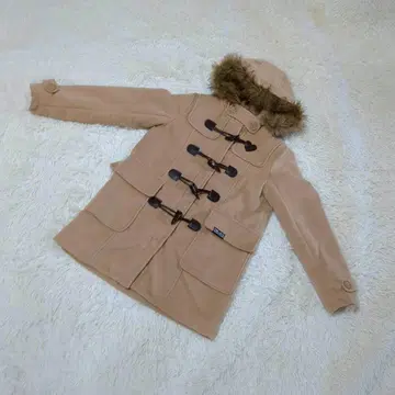 핑크라떼 더플 코트 베이지 계열 후드 부착 XS(150cm) 베이지