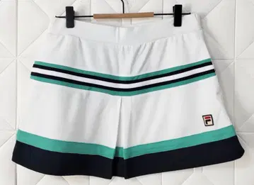 FILA 휠라 여성용 테니스 스커트 스코트 L 화이트/네이비/그린