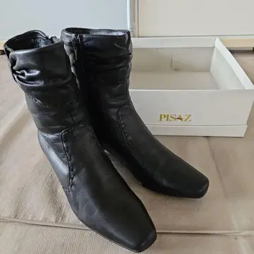 PISAZ 피사 가죽 천연 가죽 숏부츠 23.5EEE 일본제