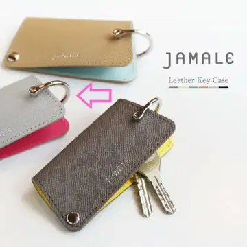 새상품 JAMALE 아이스 그레이 가죽 키케이스