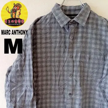 USA 구제 의류 MARC ANTHONY 플란넬 셔츠 M 그레이