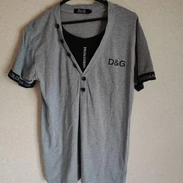D&G 버튼V넥 셔츠 그레이