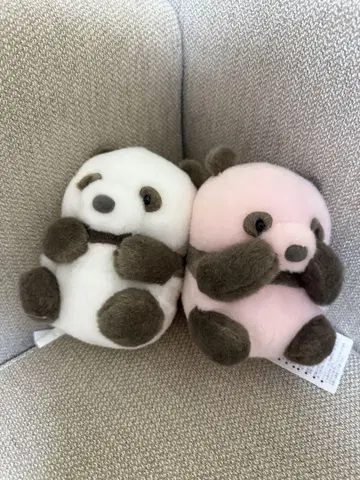 팬더 봉제 인형 화이트 핑크 2세트
