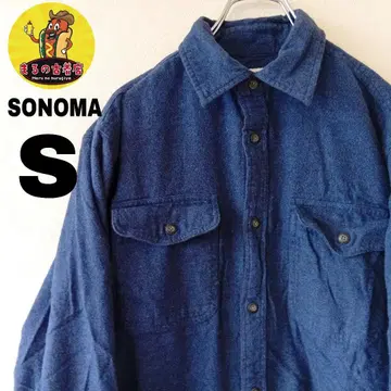 USA 구제 의류 SONOMA 플란넬 셔츠 S 네이비
