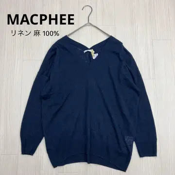 MACPHEE 맥피 린넨 100% 돌먼 슬리브 시스루 니트