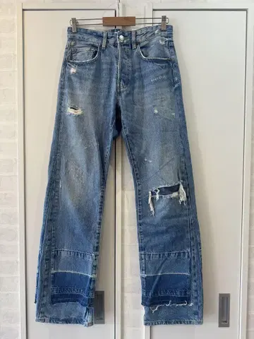 ZARA RELAXED FIT 데미지 데님 팬츠 38