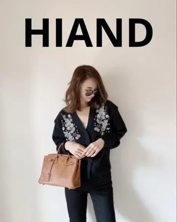 HIAND 하이앤드 고져스 비즈 자수 블랙 루즈한 사이즈 히든 버튼
