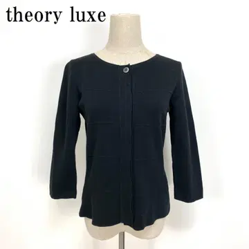 띠어리 럭스 7부 소매 가디건 면 코튼 블랙 블랙 38 B21